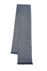 Gucci Authentic Monogram Wool Grey Scarf