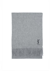 YSL Authentic Solid/Plain Wool Grey Scarf