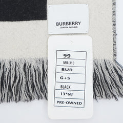 Burberry Wool Logo Print Pre-Loved Scarf