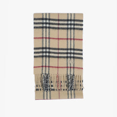 Burberry Merino Wool Plaid Print Pre-Loved Scarf