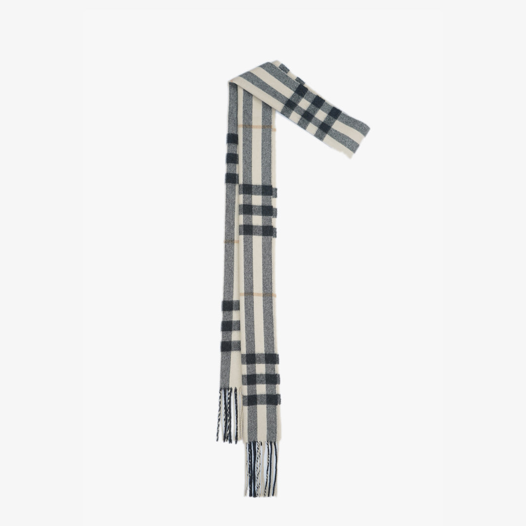 Burberry Cashmere Plaid Print Pre-Loved Scarf