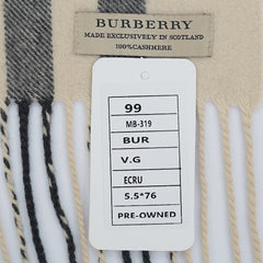 Burberry Cashmere Plaid Print Pre-Loved Scarf