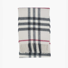 Burberry Cashmere Plaid Print Pre-Loved Scarf