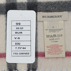 Burberry Cashmere Plaid Print Pre-Loved Scarf