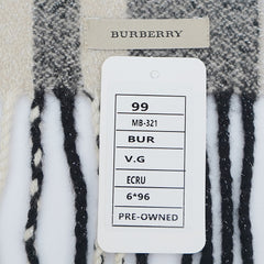 Burberry Wool Plaid Print Pre-Loved Scarf