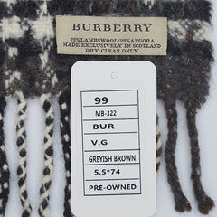 Burberry Wool Plaid Print Pre-Loved Scarf