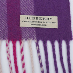 Burberry Cashmere Plaid Print Pre-Loved Scarf