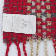 Burberry Wool Plaid Print Pre-Loved Scarf