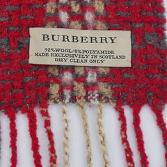 Burberry Wool Plaid Print Pre-Loved Scarf