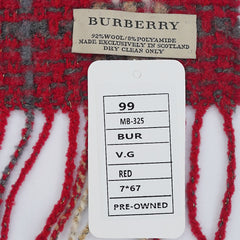 Burberry Wool Plaid Print Pre-Loved Scarf