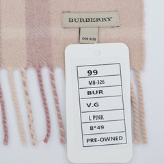 Burberry Cashmere Plaid Print Pre-Loved Scarf