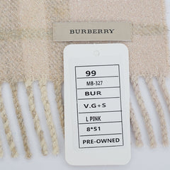 Burberry Cashmere Plaid Print Pre-Loved Scarf