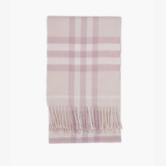 Burberry Cashmere Plaid Print Pre-Loved Scarf