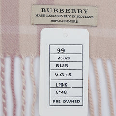 Burberry Cashmere Plaid Print Pre-Loved Scarf