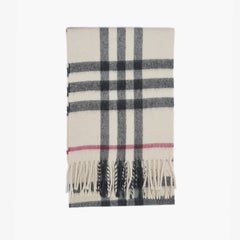 Burberry Cashmere Plaid Print Pre-Loved Scarf
