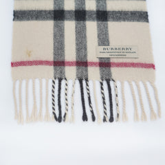 Burberry Cashmere Plaid Print Pre-Loved Scarf