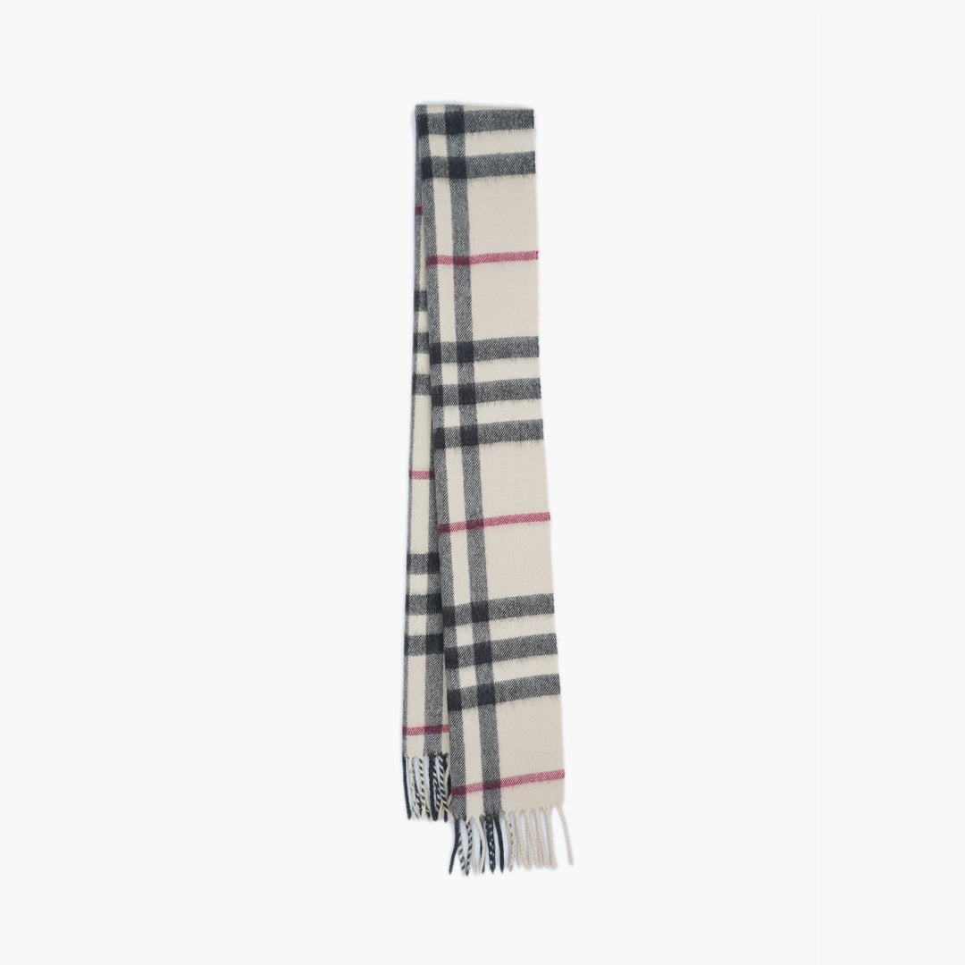 Burberry Cashmere Plaid Print Pre-Loved Scarf