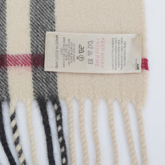 Burberry Cashmere Plaid Print Pre-Loved Scarf