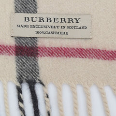 Burberry Cashmere Plaid Print Pre-Loved Scarf