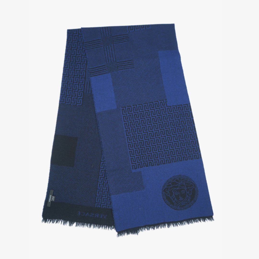 Versace Wool Monogram Printed Pre-Owned Scarf