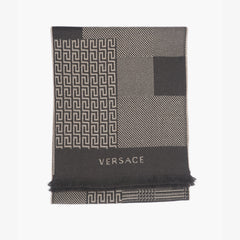 Versace Wool Monogram Printed Pre-Owned Scarf