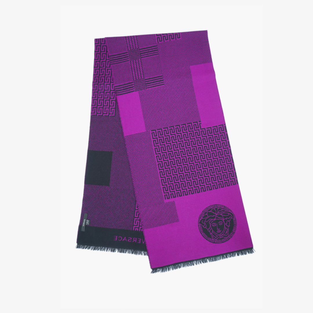Versace Wool Signature Logo Pre-Owned Scarf