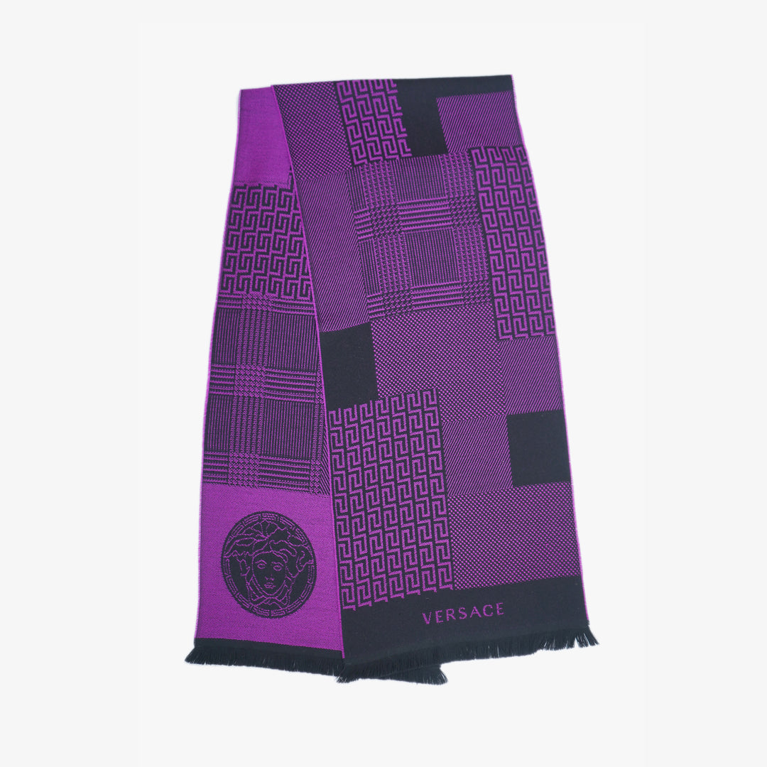 Versace Wool Graphic Print Pre-Owned Scarf
