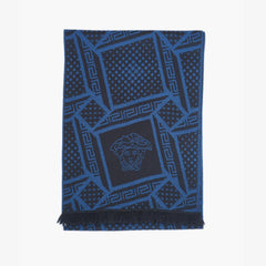 Versace Wool Graphic Print Pre-Owned Scarf