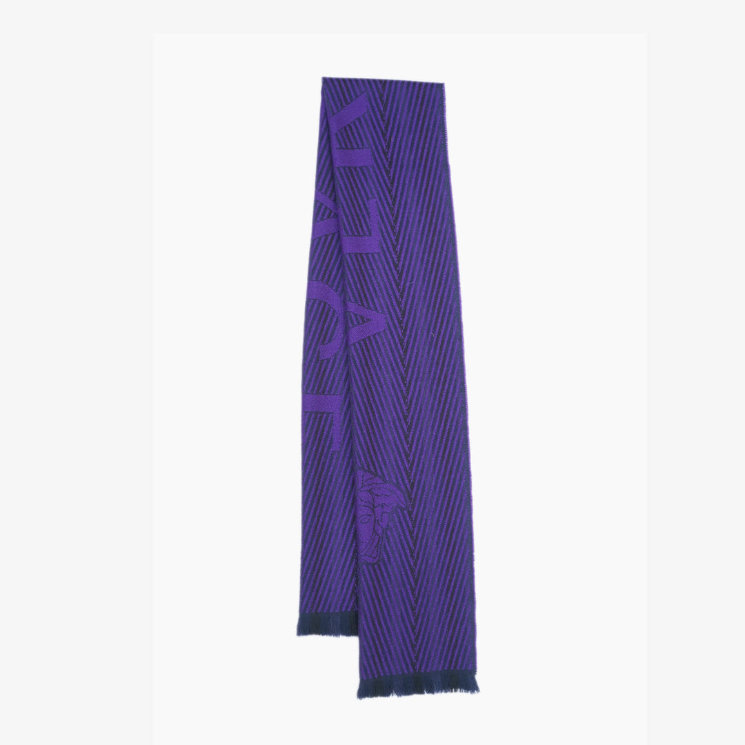 Versace Wool Graphic Print Pre-Owned Scarf
