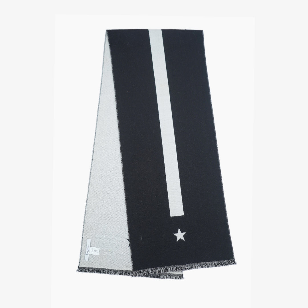 Givenchy Wool Reversible Graphic Print Pre-Owned Scarf