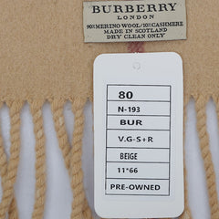 Burberry Cashmere Vintage Check Vintage Pre-Loved Scarf