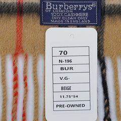 Burberry Cashmere Vintage Check Vintage Pre-Loved Scarf