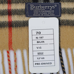 Burberry Cashmere Vintage Check Vintage Pre-Loved Scarf