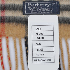 Burberry Cashmere Vintage Check Vintage Pre-Loved Scarf
