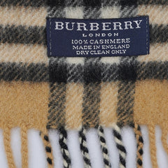 Burberry Cashmere Vintage Check Vintage Pre-Loved Scarf