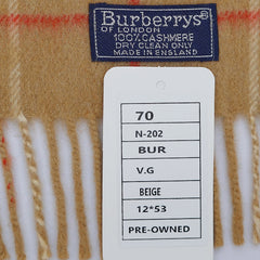 Burberry Cashmere Vintage Check Vintage Pre-Loved Scarf