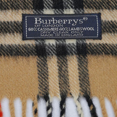 Burberry Cashmere/Wool Vintage Check Vintage Pre-Loved Scarf