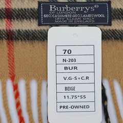 Burberry Cashmere/Wool Vintage Check Vintage Pre-Loved Scarf