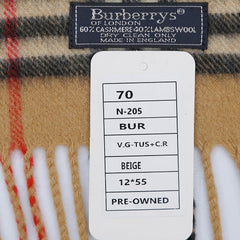Burberry Cashmere/Wool Vintage Check Vintage Pre-Loved Scarf