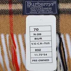 Burberry Cashmere Vintage Check Vintage Pre-Loved Scarf