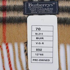 Burberry Cashmere Vintage Check Vintage Pre-Loved Scarf