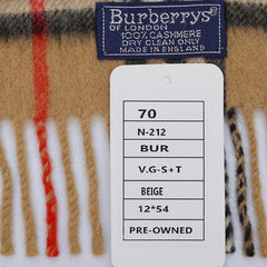 Burberry Cashmere Vintage Check Vintage Pre-Loved Scarf