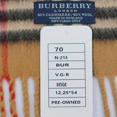 Burberry Cashmere/Wool Vintage Check Vintage Pre-Loved Scarf