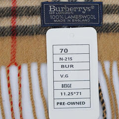 Burberry Lambswool Vintage Check Vintage Pre-Loved Scarf