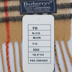 Burberry Lambswool Vintage Check Vintage Pre-Loved Scarf