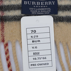 Burberry Lambswool Vintage Check Vintage Pre-Loved Scarf