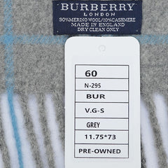 Burberry Merino Wool Wide Check Pre-Owned Scarf