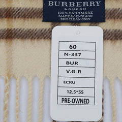 Burberry Cashmere Vintage Check Pre-Owned Scarf