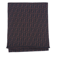 Fendi Wool Zucca FF Logo Print Pre-Owned Scarf