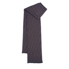Fendi Wool Zucca FF Logo Print Pre-Owned Scarf